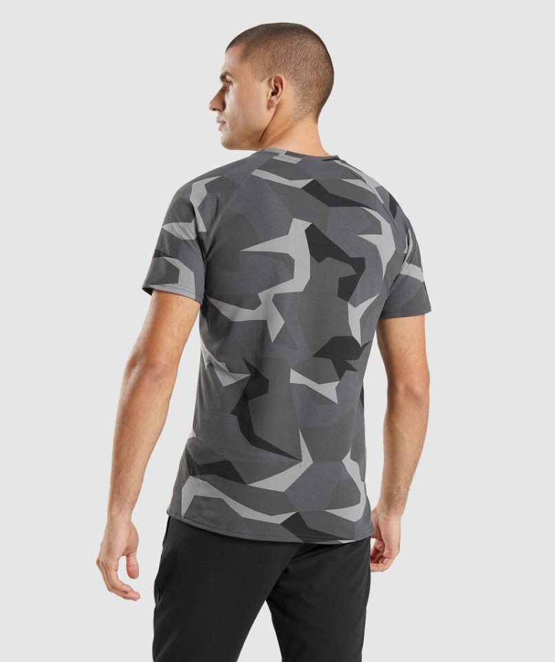 Men's Gymshark Critical T-Shirts Camo | CA 6A3075